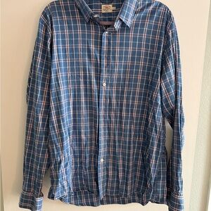 Faherty Blue and Pink Plaid Button Down Shirt
